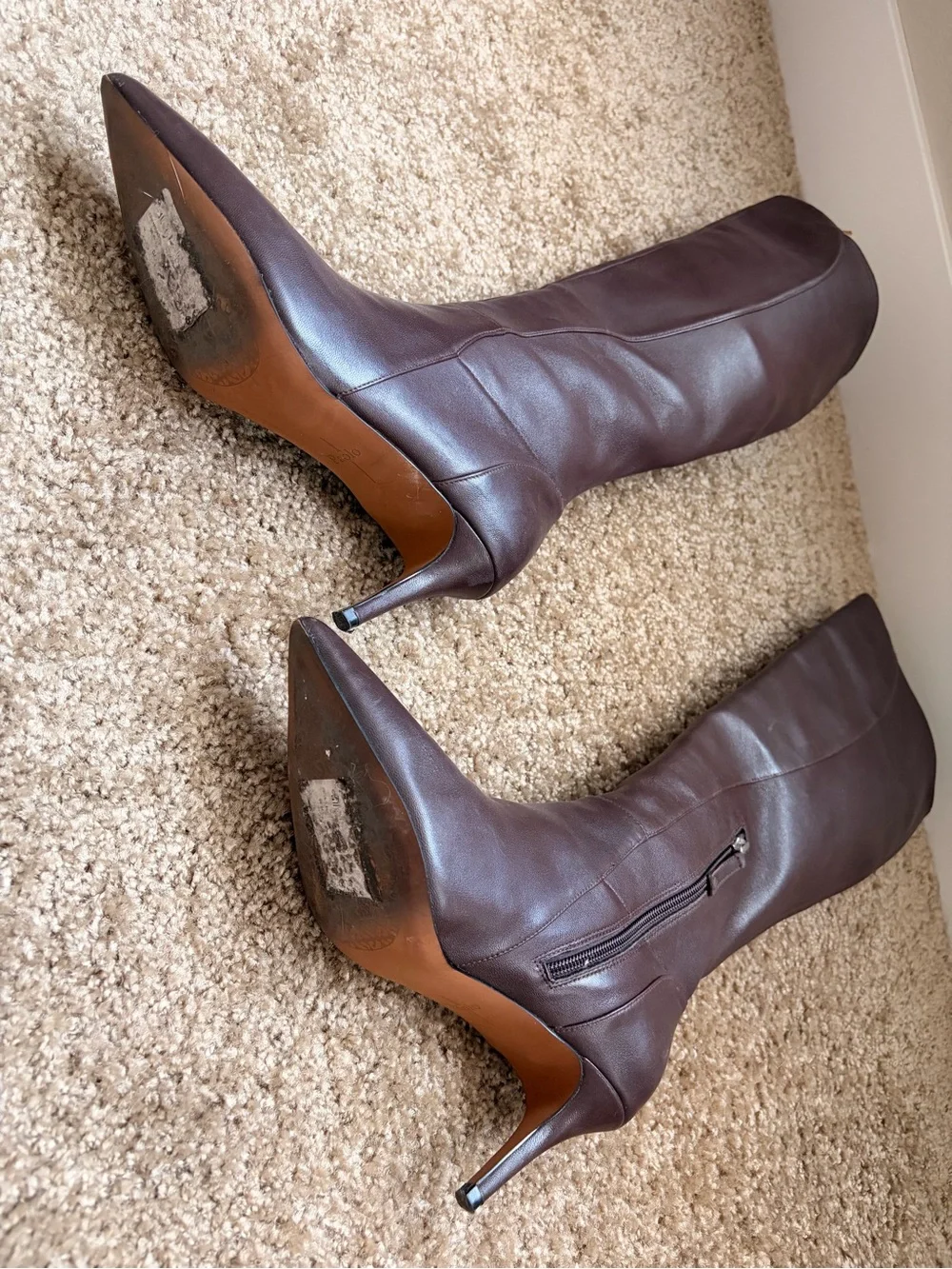 Pablo Pardo Tall Pointed Toe Leather- Dark Brown